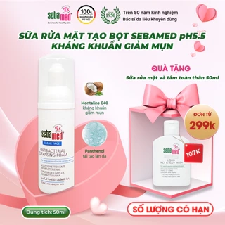 Sữa rửa mặt tạo bọt kháng khuẩn giảm mụn Sebamed Antibacterial Cleansing Foam pH5.5 (150ml)
