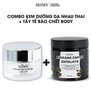 Combo Kem Dưỡng Da Mặt 30g và Tẩy Tế Bào Chết Cà Phê Body Seimy