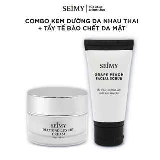 Combo Tẩy Tế Bào Chết Da Mặt và Kem Dưỡng Da Nhau Thai Seimy 30g