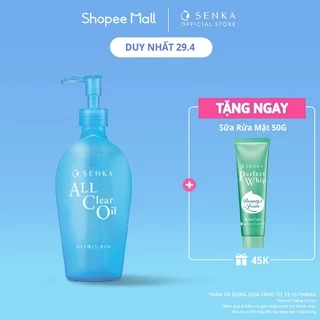 Dầu tẩy trang Sạch Sâu Ẩm Mịn Senka All Clear Oil 230ml (Mới)