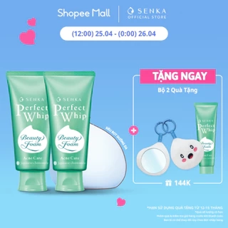 Bộ 02 Sữa rửa mặt dành cho da mụn Senka perfect whip acne care 100g