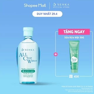 Nước tẩy trang Micellar Giảm Bóng Nhờn Senka All Clear Water Fresh 230ml/chai
