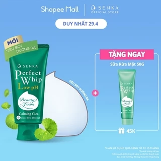 Sữa Rửa Mặt Rau Má Sạch Sâu Lành Tính  SENKA PERFECT WHIP LOW pH CALMING CICA 100G