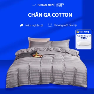 Bộ Ga Giường 5 Món He thong NEM Cao Cấp Set Bộ Vỏ Chăn Ga Gối Nệm Đệm 5 Món Vải Cotton Trải Giường Chuẩn Khách Sạn