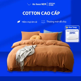 Ga Trải Giường 5 Món Cotton He thong NEM Cao Cấp Set Chăn Ra Grap Drap Gối Nệm Đệm Trải Phủ Bọc Giường Trần Bông Đẹp