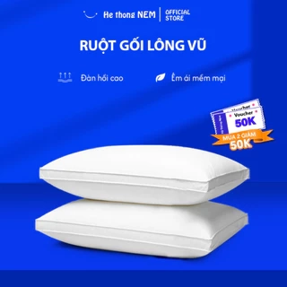 Gối lông vũ khách sạn He thong NEM cao cấp Ruột gối nằm ngủ lông vũ 50x70 chuẩn khách sạn 5 sao cao cấp siêu êm ái