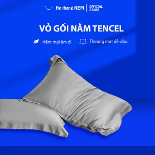 Vỏ Gối Nằm Lụa Tencel 60s He thong Nem Size 50x70 40x60 cm Màu Trơn Mềm Mại Mát Mẻ