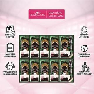 HBT Combo 10 Mặt Nạ Đen Tràm Trà SEXYLOOK Hỗ Trợ Kiểm Soát Dầu Mụn (10 miếng x 28ml)