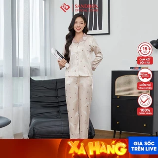 Bộ Pijama Dài SANDBOX Đồ Bộ Lụa Vân Xước Thiết Kế Phối Họa Tiết BPD24005