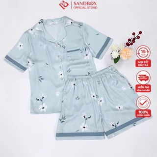 Bộ Pijama Đùi Mặc Nhà SANDBOX Lụa Latin Cao Cấp, Thiết Kế Tinh Tế, Họa Tiết Độc Quyền(BLD25001)