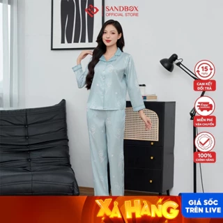 Đồ Bộ Nữ Pijama Dài Tay SANDBOX Lụa Xước Cao Cấp Họa Tiết Nhẹ Nhàng, Sang Trọng (BPD24005)