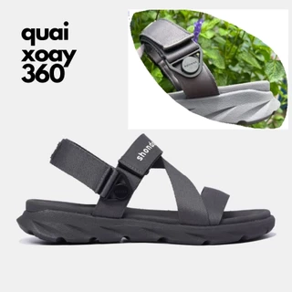 Giày sandal Nam Nữ Shondo Xám Full Quai Xoay 360 F6X2222