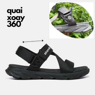 Giày sandal Shondo đen full quai xoay 360 dành cho nam nữ F6X1111
