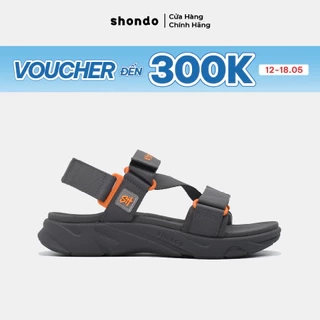 Giày Sandal Nam Nữ Shondo F8 Ver.2 Thời Trang Êm Ái Màu Xám Đậm F8M2222