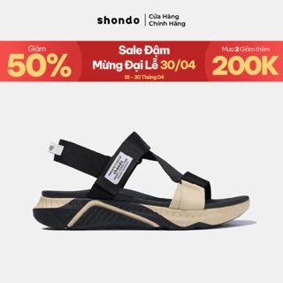 Giày Sandal Nam Nữ SHONDO F7 Racing Thời Trang, Êm, Nhẹ, Đi Học Đi Chơi Màu Đen Be F7R1125