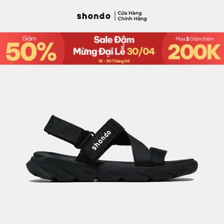 Giày Sandals Nam Nữ Unisex Êm Chân Shondo F6 Sport Đen Full F6S301
