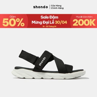 Giày Sandals SHONDO F6 Sport Thời Trang Êm Ái Năng Động Màu Đen Trắng F6S003