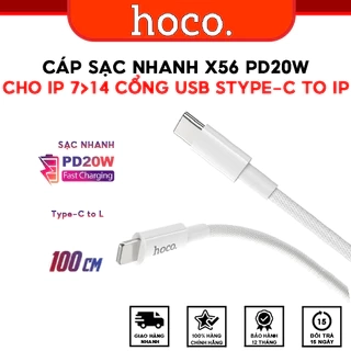 Cáp Sạc Nhanh PD 20W Chính Hãng HOCO Dùng Cho 7-8-X-XS-XR-XSM-11-12-13-14 Dây Dù Siêu Bền