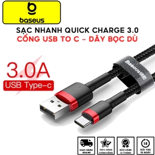 Cáp Sạc Nhanh, Siêu Bền Baseus USB TO C 3A, Sạc nhanh Quick charge 3.0, Siêu cho Smartphone/ Tablet