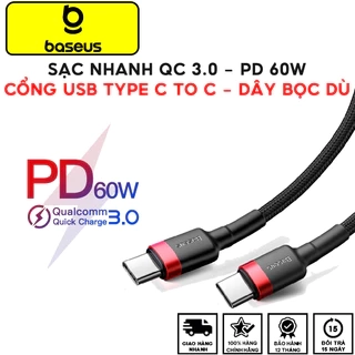 Cáp Sạc Nhanh Type C PD 60W Baseus Dùng Cho IP 15-15Pro-15Promax-15 Plus-16-16pro-16plus-16promax