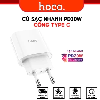 Củ Sạc Nhanh PD 20W Hoco C94A Type C Dùng Cho IP,Ss,.và các dòng mày khác Vật Liệu PC chống cháy nổ