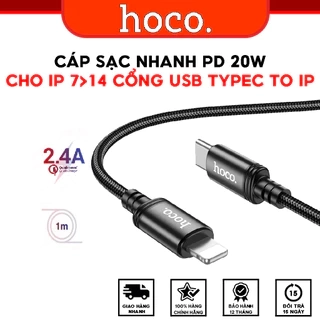 Dây Cáp Sạc Nhanh PD 20W Chính Hãng HOCO Bọc Dù Siêu Bền Cho Điện Thoại X-Xs-Xsm-11-12-13-14