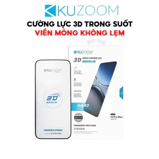 Kính Cường Lực 3D Curved Chính Hãng KUZOOM Viền Mỏng Không Lẹm Dùng Cho Iphone 15 Promax-16 Promax