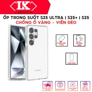 Ốp Lưng LIKGUS Trong Suốt Viền Dẻo Chống Sốc, Chống Ố Dành Cho SamSung S25 - S25 PLUS - S25 ULTRA