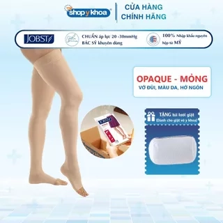 Vớ Y Khoa Cao Cấp Mỏng JOBST Opaque - Vớ Đùi, Màu Da, Hở Ngón, Áp Lực 20-30mmHg, 2 Chiếc (Tất Y Khoa)