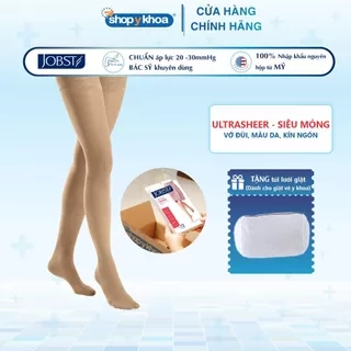 Vớ Y Khoa Siêu Mỏng JOBST UltraSheer - Vớ Đùi, Màu Da, Hở Ngón, Áp Lực 20-30mmHg, 2 Chiếc (Tất Y Khoa)