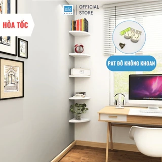Kệ Gỗ Trang Trí Treo Góc Nhà Chịu Lực Trên 20kg, Kệ Hình Quạt Không Cần Khoan Tường SIB KT111