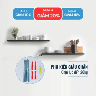 Kệ Ngang Treo Tường Trang Trí Dài 20 cm Đến 80 cm Kết Cấu Giấu Chân SIB Decor