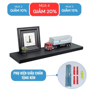 Kệ Treo Tường Rộng 20cm, Dày 25mm Màu Đen SIB Decor Chiều Dài 60/80cm KT005