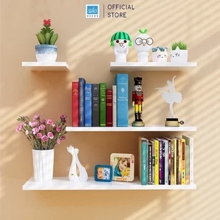 Set 4 Kệ Gỗ Treo Tường Thanh Ngang SIB Decor Trang Trí Phòng Khách Góc Làm Việc - KT001-2346