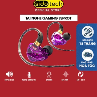 Tai nghe có dây gaming SIDOTECH S16 nhét tai super bass âm thanh hifi sống động chống ồn cao in ear chân 3.5mm