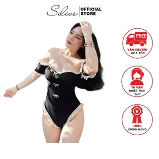 BiKINi liền thân phối viền bèo đính nơ