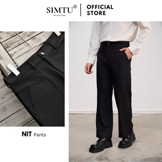 Quần tây nam màu đen basic ống suông SIMTU vải cotton lạnh cao cấp - điểm nhấn phối rã thời trang | QT004