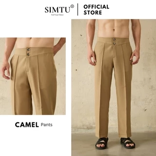 Quần tây nam ống suôn màu nâu vàng SIMTU, chất liệu kaki mịn cao cấp, dày dặn & đàn hồi tốt | QT013