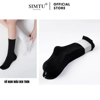 Vớ tất đen trơn cổ cao vừa chất liệu cotton mềm mại, độ co giãn 4 chiều siêu êm chân