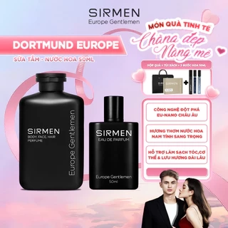 Combo DORTMUND EUROPE SIRMEN Sữa tắm gội nam 4in1 350g và Nước hoa nam Eau de Parfum 50ml hương nước hoa châu Âu