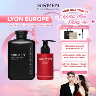 Combo LYON EUROPE gồm Sữa tắm gội nam 350g & Dung dịch vệ sinh nam 100g nguyên liệu châu Âu SIRMEN Europe Gentlemen
