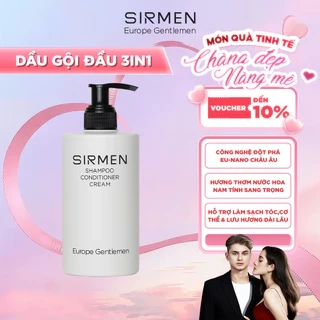 Dầu gội nam 3 in 1 hương nước hoa châu Âu SIRMEN Europe Gentlemen giúp sạch da đầu, tóc chắc khoẻ công nghệ EU-Nano 320g