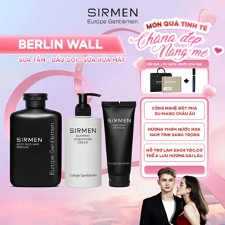 Giftbox combo 3 BERLIN WALL SIRMEN Europe gồm Sữa tắm gội nam 4 in 1 - Dầu gội nam 3 in 1 và Sữa rửa mặt nam 2 in 1