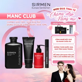 Giftbox MANC CLUB SIRMEN Gồm Sữa tắm gội nam - Sữa rửa mặt nam - Dung dịch VS và Nước hoa nam 10ml