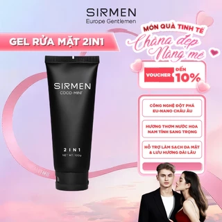 Sữa rửa mặt nam 2 in 1 nguyên liệu châu Âu SIRMEN Europe Gentlemen cao cấp 100g chiết xuất tự nhiên công nghệ EU-Nano