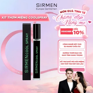 Xịt thơm miệng SIRMEN Europe Mint Cool Spray vị bạc hà thơm mát tự nhiên, công nghệ EU-Nano kéo dài 180 phút chai 10ml