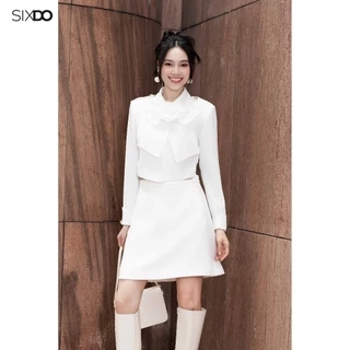 Chân váy trắng dáng A ngắn SIXDO (White Mini Woven Woven Skirt)