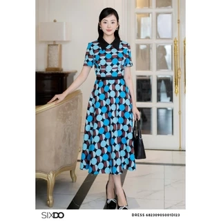 Đầm thô họa tiết tròn SIXDO (Geomitric Midi Raw Dress)