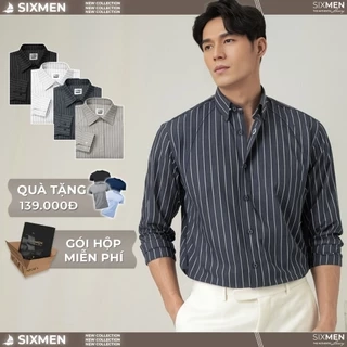 Áo sơ mi nam sọc SIXMEN dài tay, form tôn dáng, chất liệu cao cấp thấm hút mồ hôi, chống nhăn