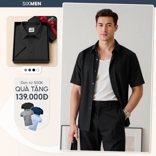 Áo sơ mi trơn nam tay ngắn SIXMEN, form regular tôn dáng, chất liệu Cotton cao cấp thấm hút mồ hôi, không nhăn, co giãn